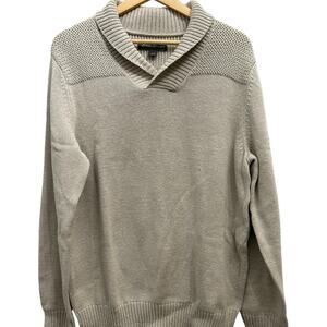 Eddie Bauer Mr Bridger Gap Shawl Collar Sweater Oatmeal Large